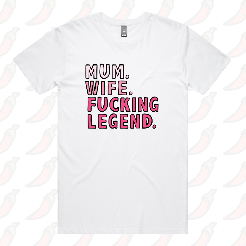 S / White / Large Front Design Mum. Wife. Legend 🏅 - Men's T Shirt