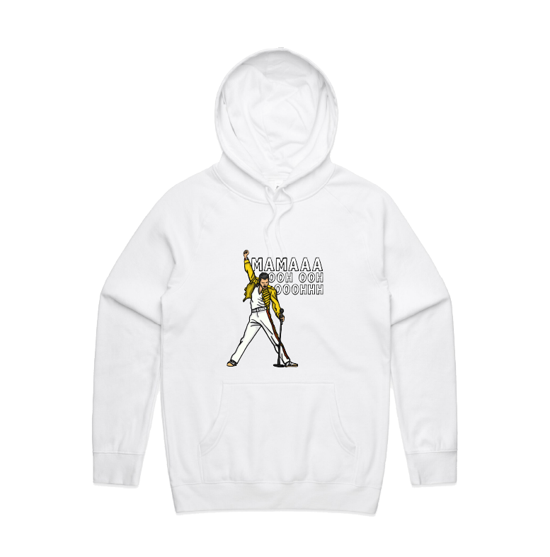 S / White / Large Front Design Mummaaaaa 🎙️ - Unisex Hoodie