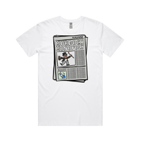 S / White / Large Front Design Murdoch Monopoly 📰 - Men's T Shirt