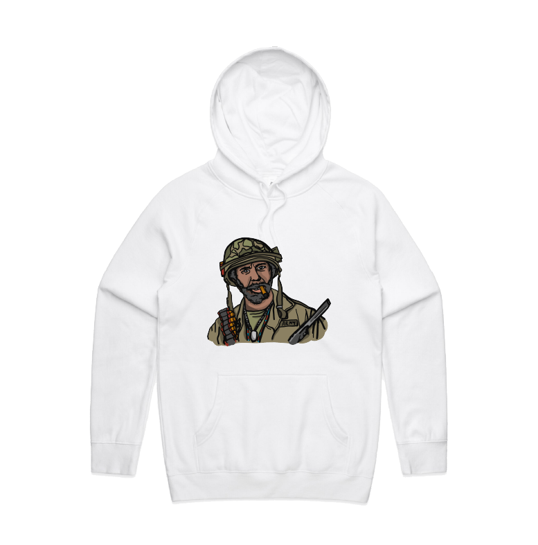 S / White / Large Front Design Never Go Full Retard 💥 - Unisex Hoodie