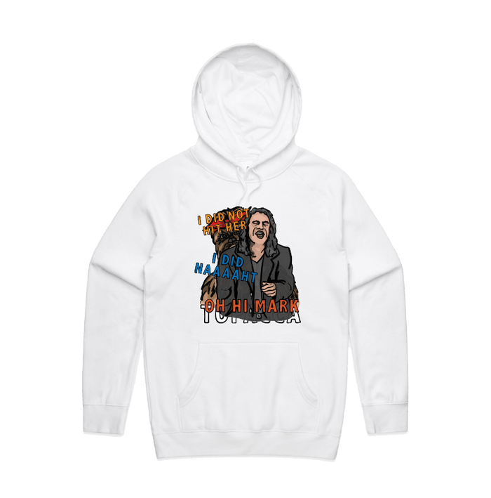 S / White / Large Front Design Oh Hi Mark 👋🏻 - Unisex Hoodie