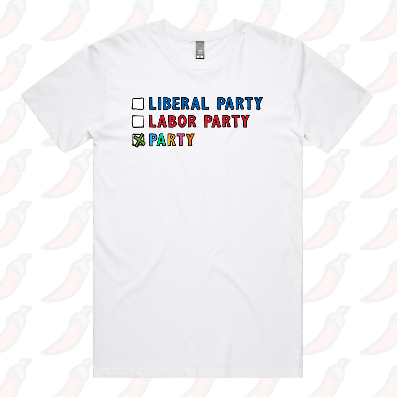 S / White / Large Front Design Party Vote ✅ - Men's T Shirt