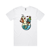 S / White / Large Front Design Pokebong 🦎 - Men's T Shirt