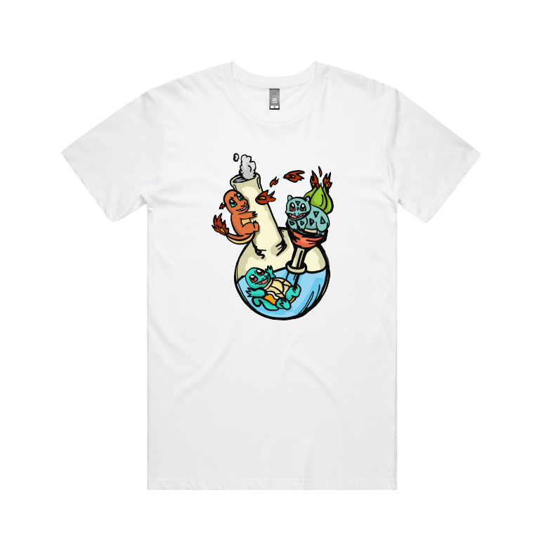 S / White / Large Front Design Pokebong 🦎 - Men's T Shirt