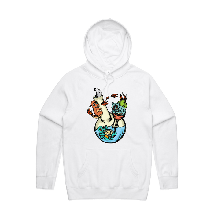 S / White / Large Front Design Pokebong 🦎 - Unisex Hoodie