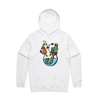 S / White / Large Front Design Pokebong 🦎 - Unisex Hoodie