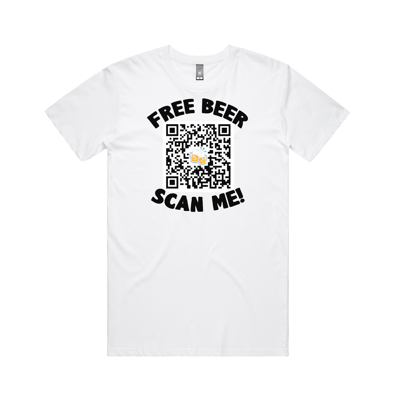 S / White / Large Front Design Rick Roll QR Prank 🎵 - Men's T Shirt