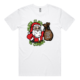 S / White / Large Front Design Santa is Coming 🎅🎄 - Men's T Shirt