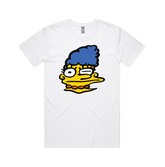 S / White / Large Front Design Smeared Marge 👕 - Men's T Shirt