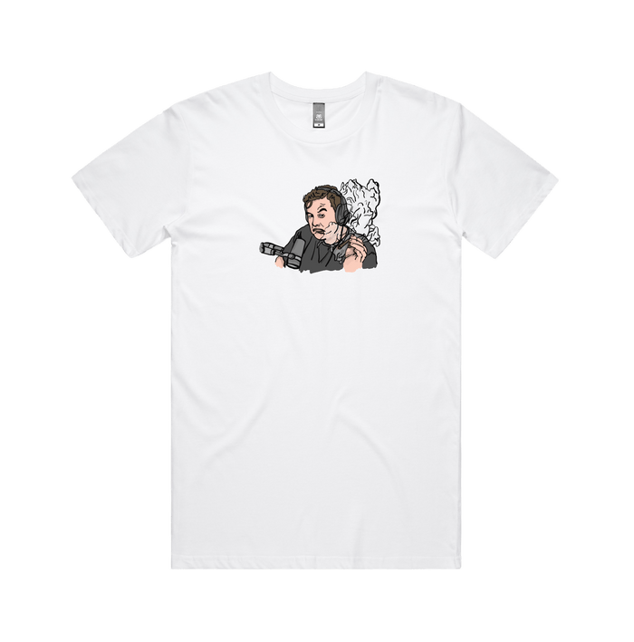 S / White / Large Front Design Smokin' Elon 💨 - Men's T Shirt