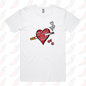 S / White / Large Front Design The Way To My Heart 💊🚬 - Men's T Shirt