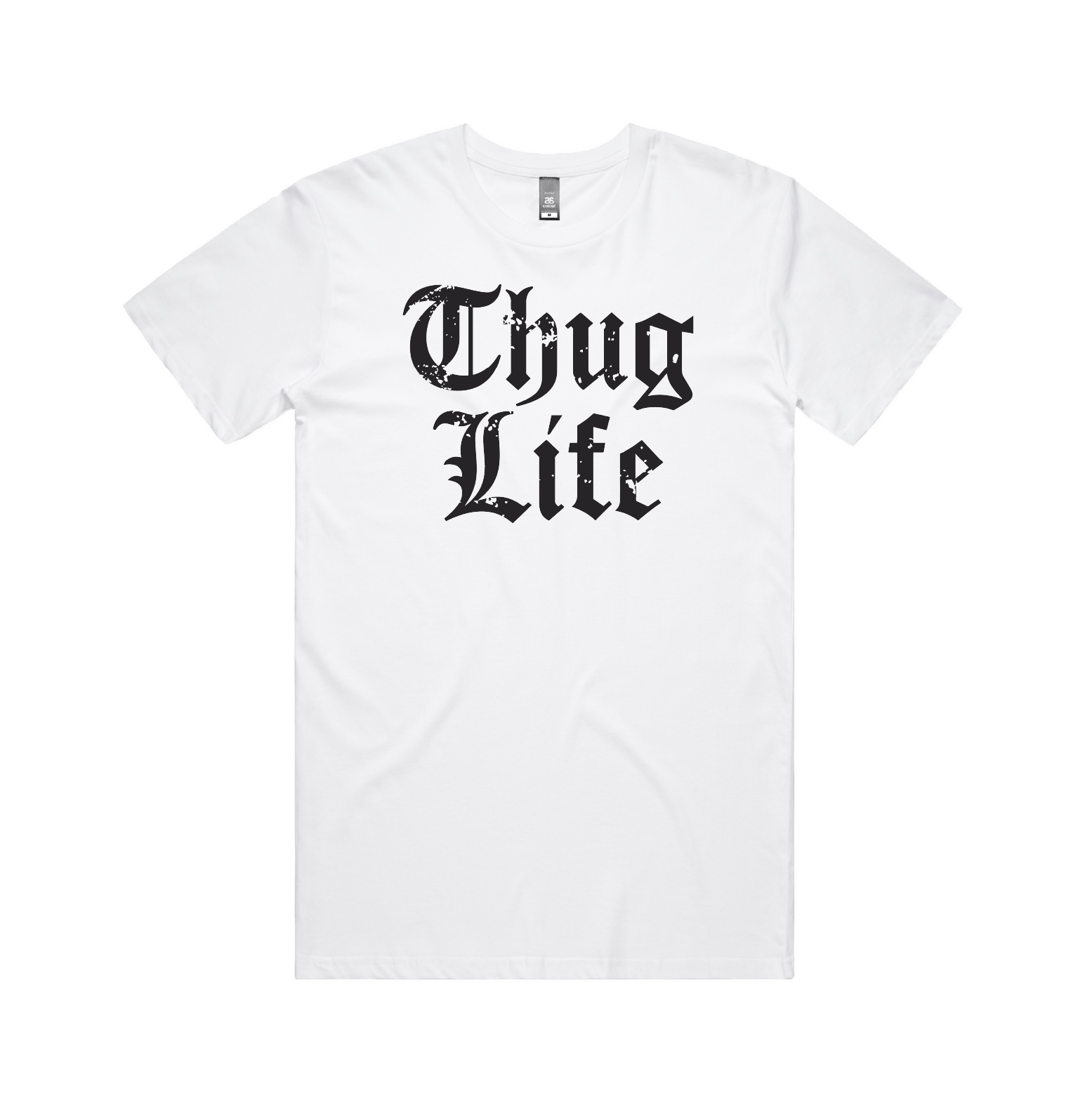 S / White / Large Front Design Thug Life 🖕🏾 - Men's T Shirt
