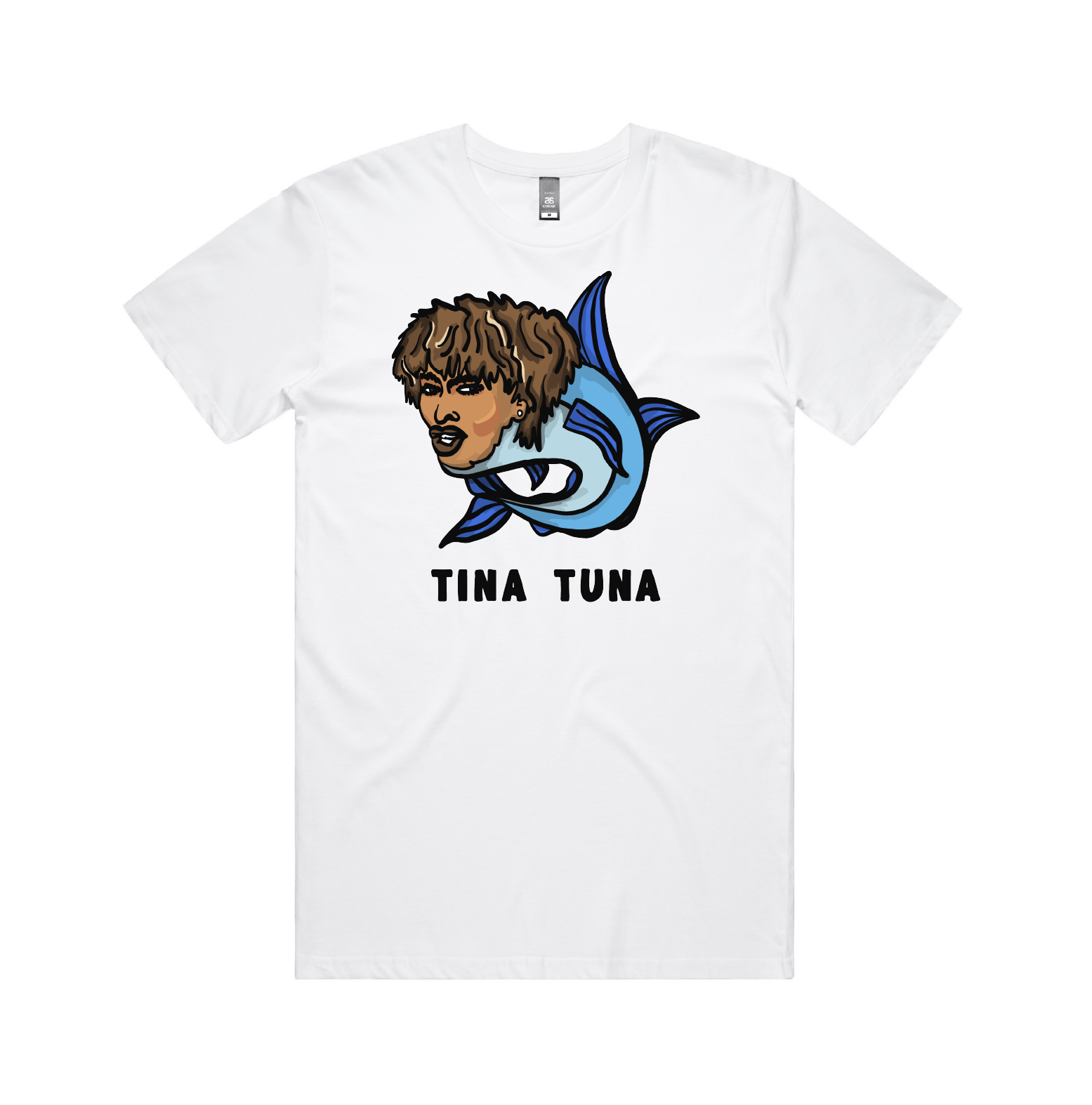 S / White / Large Front Design Tina Tuna 🐟 - Men's T Shirt