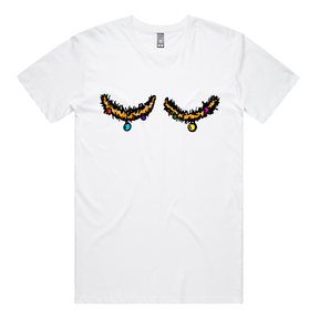 S / White / Large Front Design Tinsel Tits 🍈🍈🎄 - Men's T Shirt