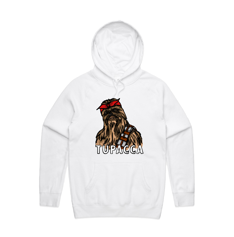 S / White / Large Front Design Tupacca ✊🏾 - Unisex Hoodie