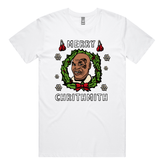 S / White / Large Front Design Tyson Christmas 🥊 - Men's T Shirt