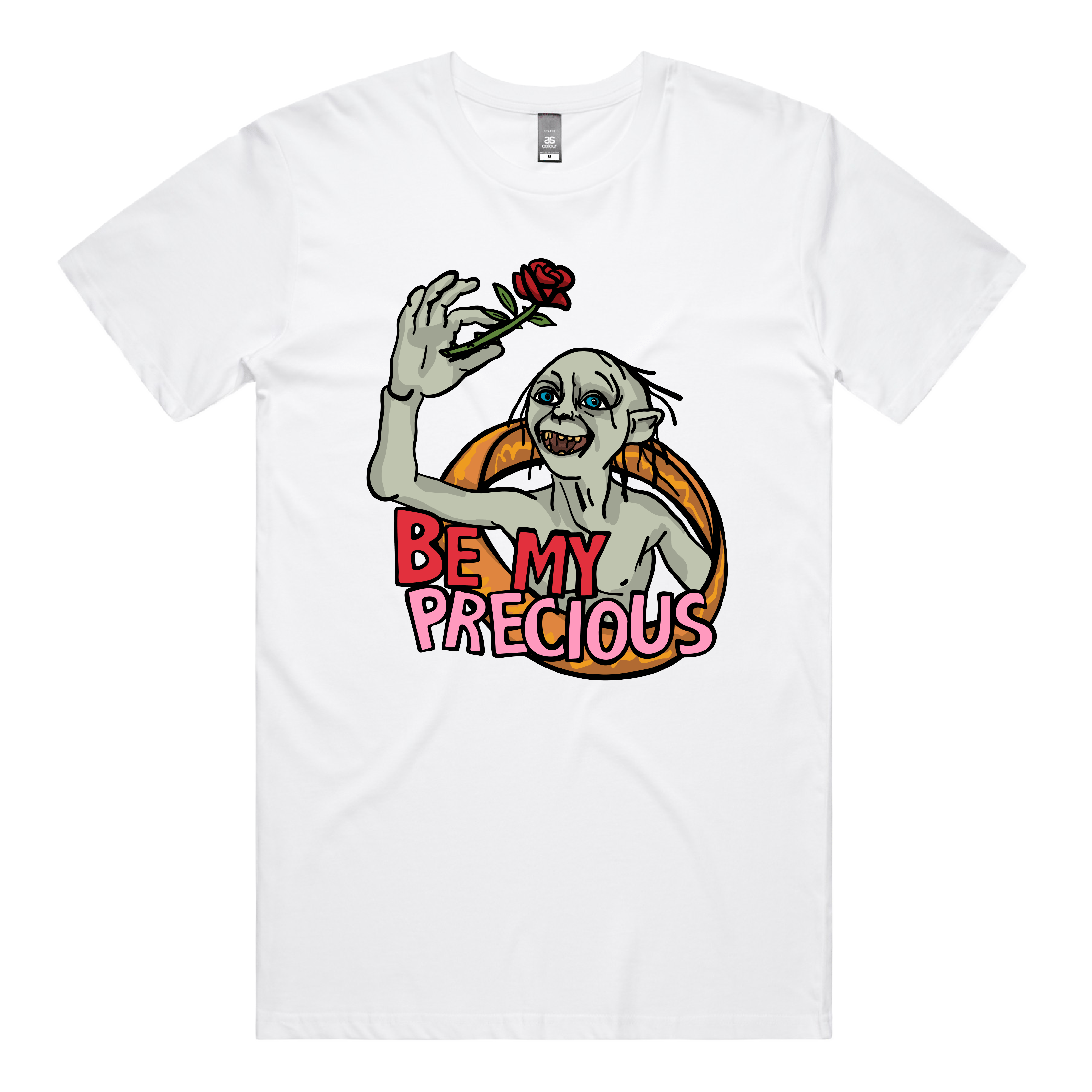 S / White / Large Front Design Valentines Precious 🌹 – Men's T Shirt