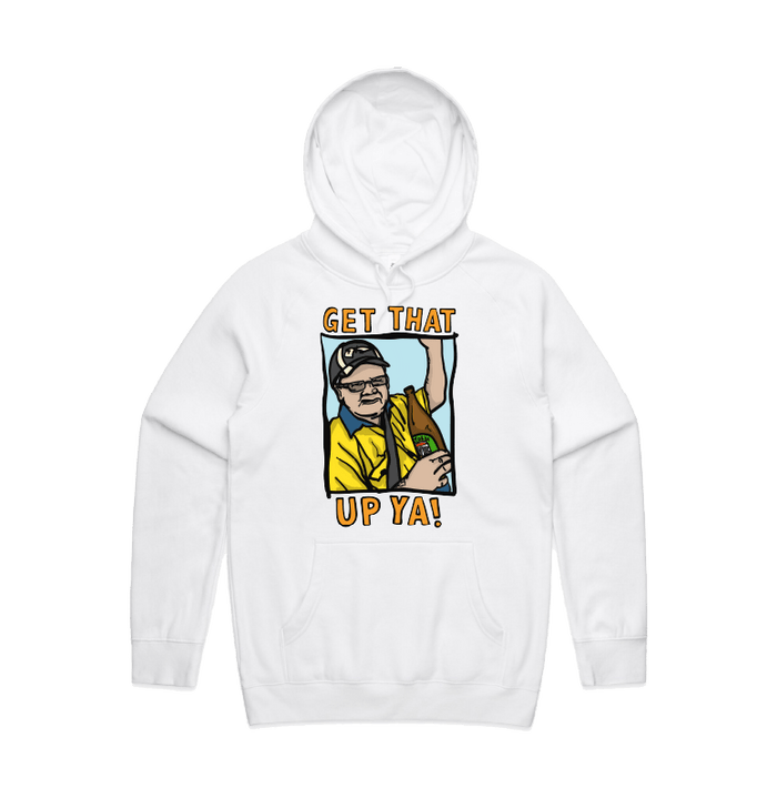 S / White / Large Front Design VB Longneck 👍 - Unisex Hoodie