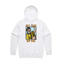 S / White / Large Front Design VB Longneck 👍 - Unisex Hoodie