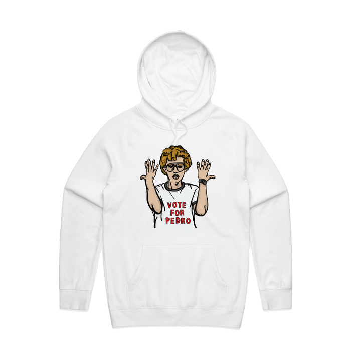 S / White / Large Front Design Vote for Pedro 👓 - Unisex Hoodie