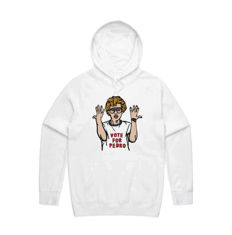 S / White / Large Front Design Vote for Pedro 👓 - Unisex Hoodie