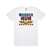 S / White / Large Front Design Wondermum 🦸‍♀️ - Men's (Unisex) T Shirt