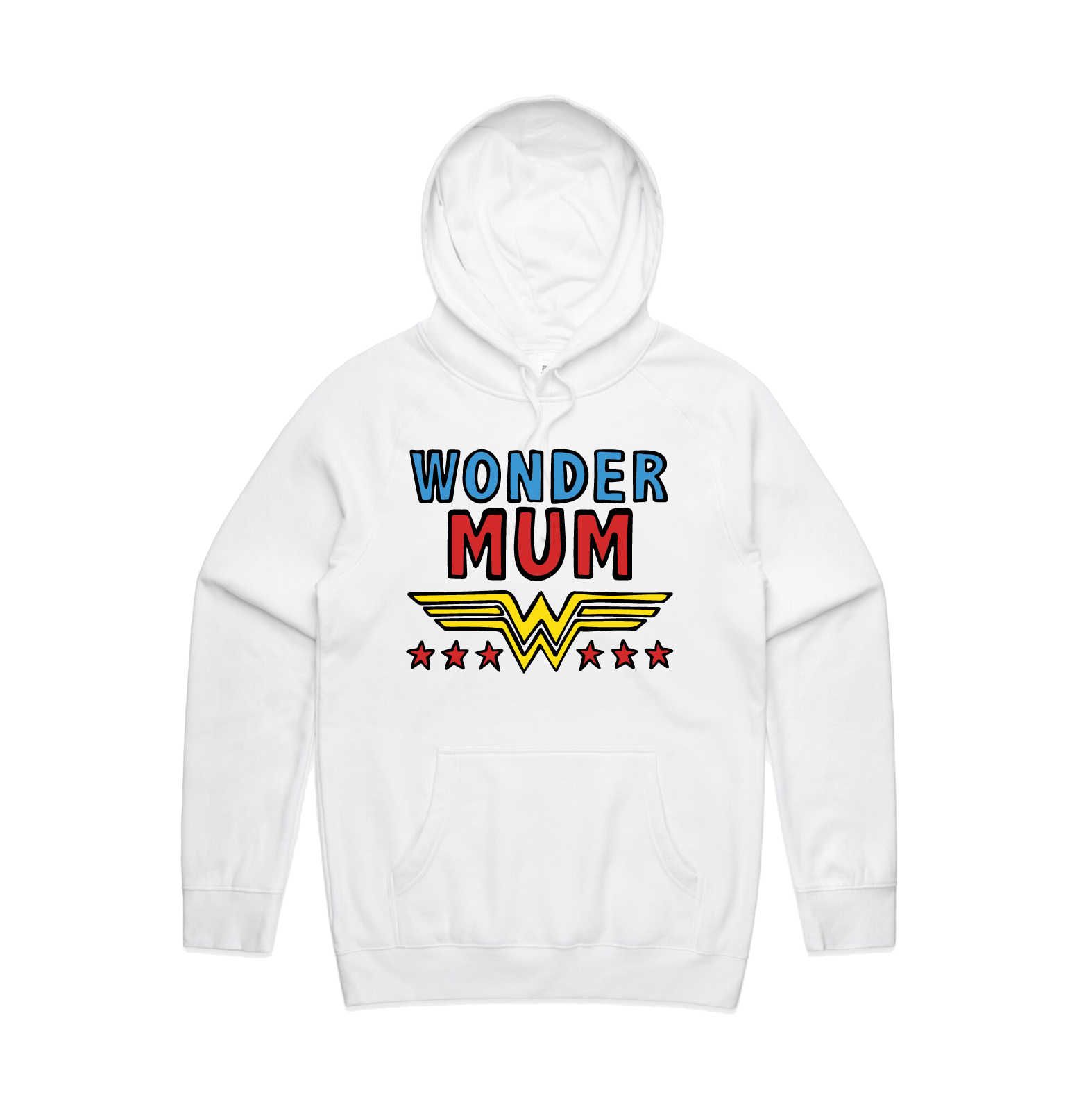 S / White / Large Front Design Wondermum 🦸‍♀️ - Unisex Hoodie