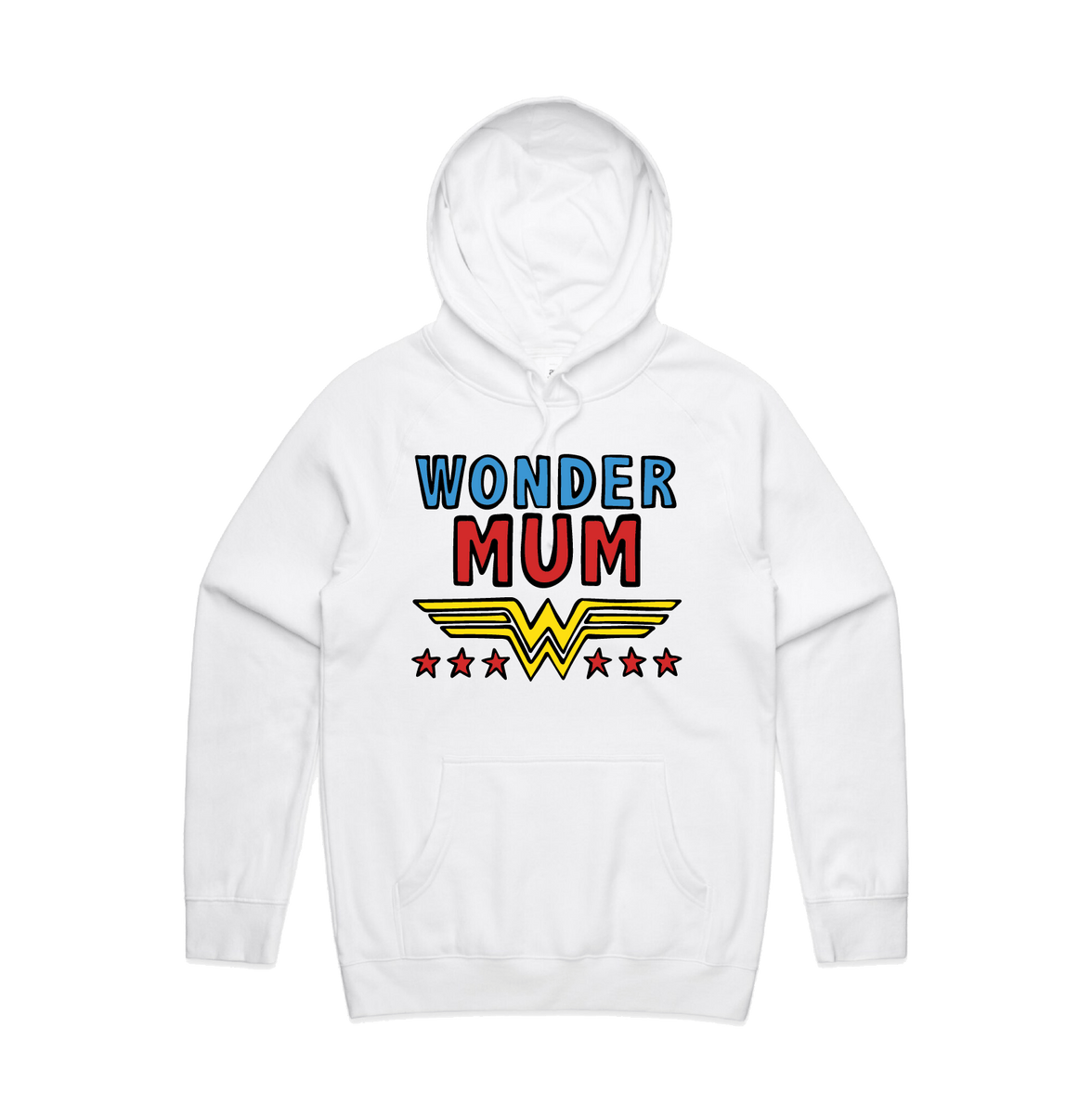 S / White / Large Front Design Wondermum 🦸‍♀️ - Unisex Hoodie