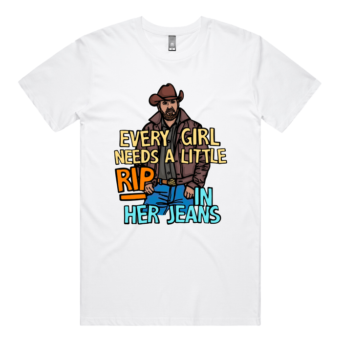 S / White / Large Front Design Yellowstone Rip 👖🤠 - Men's T Shirt