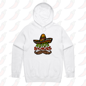 S / White / Large Front Print Adios Bitchachos 🌮 - Unisex Hoodie