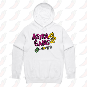 S / White / Large Front Print Astra Gang 💉 - Unisex Hoodie