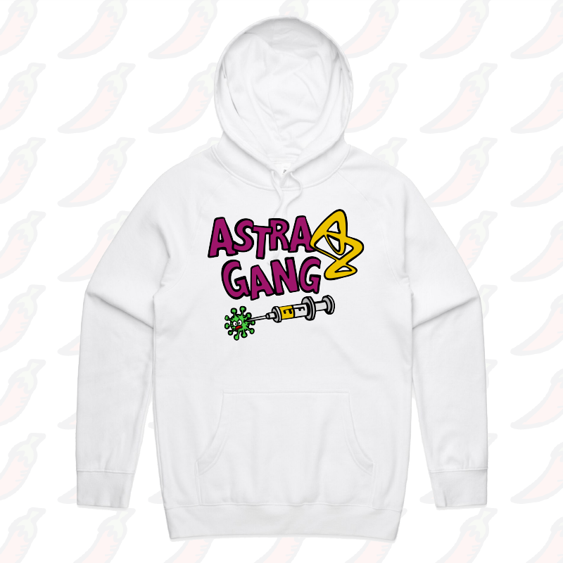 S / White / Large Front Print Astra Gang 💉 - Unisex Hoodie
