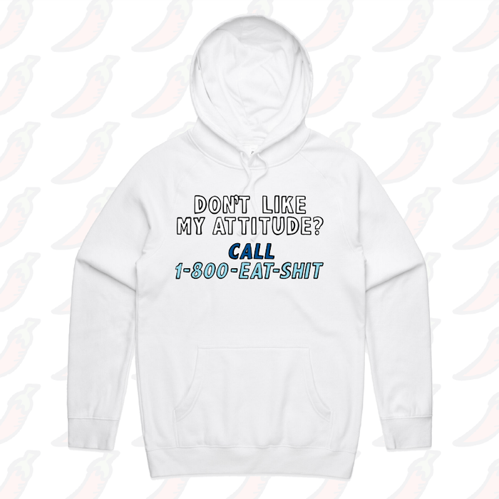 S / White / Large Front Print Attitude ☎️ - Unisex Hoodie