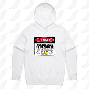S / White / Large Front Print Australian Gas Producer 💨 – Unisex Hoodie