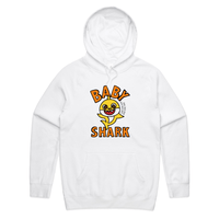 S / White / Large Front Print Baby Shark 🦈 - Unisex Hoodie