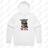 S / White / Large Front Print Baby Yoda Love 👽❤️ - Unisex Hoodie