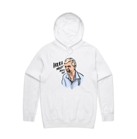S / White / Large Front Print Barking Dog Man 🗣️ - Unisex Hoodie