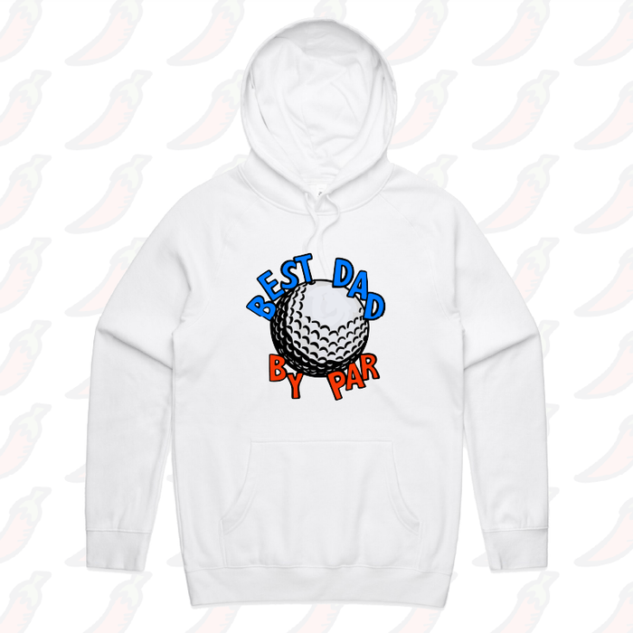 S / White / Large Front Print Best Dad By Par Ball ⛳ – Unisex Hoodie