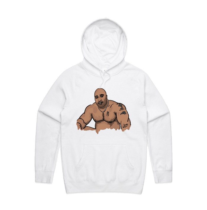 S / White / Large Front Print Big Barry 🍆 - Unisex Hoodie