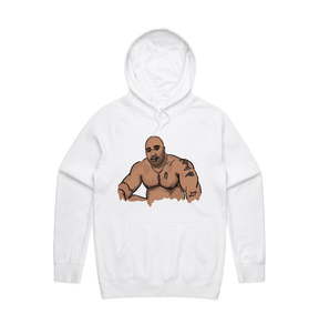 S / White / Large Front Print Big Barry 🍆 - Unisex Hoodie