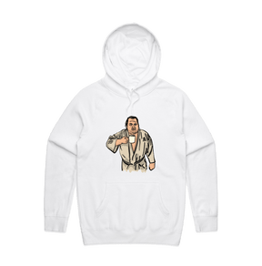 S / White / Large Front Print Big Ed (90 Day Fiance) 🛺 - Unisex Hoodie