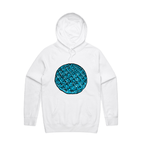 S / White / Large Front Print Blue Waffle 🧇🤮 - Unisex Hoodie