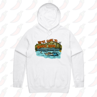 S / White / Large Front Print Bonnie Doon 🚤 - Unisex Hoodie