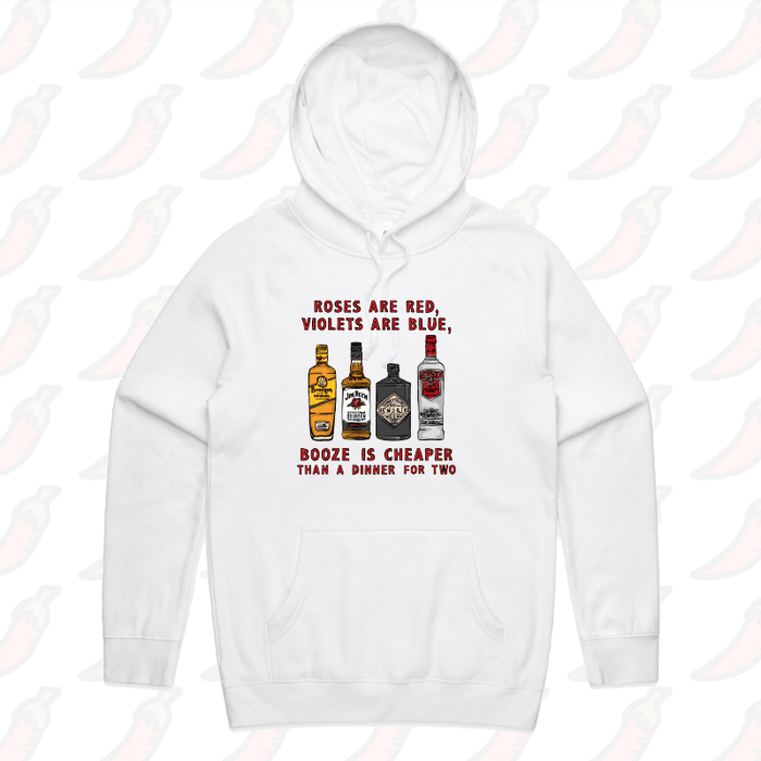 S / White / Large Front Print Boozy Date Night 🍸 - Unisex Hoodie