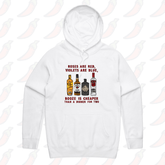 S / White / Large Front Print Boozy Date Night 🍸 - Unisex Hoodie