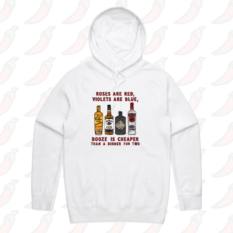 S / White / Large Front Print Boozy Date Night 🍸 - Unisex Hoodie