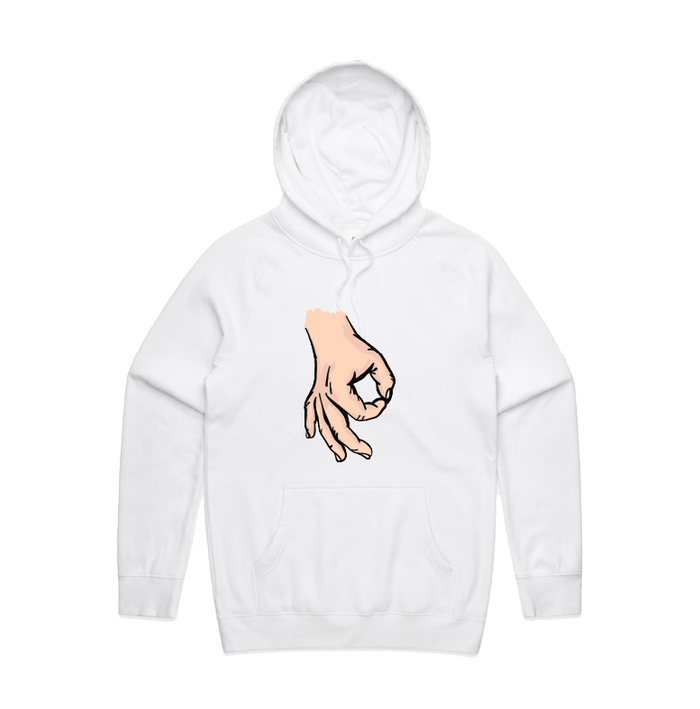S / White / Large Front Print Circle Game 👊 - Unisex Hoodie