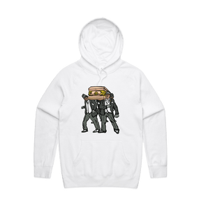 S / White / Large Front Print Coffin Dance ⚰️ - Unisex Hoodie