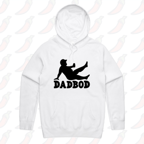 S / White / Large Front Print Dad Bod 💪 – Unisex Hoodie