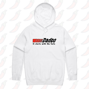 S / White / Large Front Print Dadco 🔧💨 – Unisex Hoodie